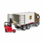 Camión de Reparto UPS Scania Super 560R con Carretilla Elevadora Bruder 3582